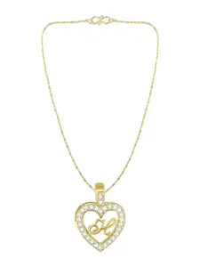 Vighnaharta Gold-Plated Heart Shaped Pendant