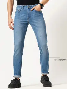 Llak Jeans Men Tapered Fit Mid-Rise Clean Look Light Fade Stretchable Jeans