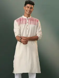 VASTRAMAY Yoke Design Thread Work Cotton Kurta