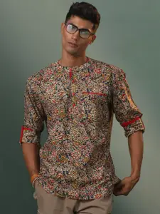 VASTRAMAY Floral Printed Cotton Short Kurta