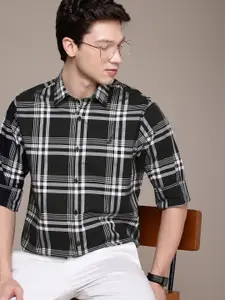 Nautica Classic Tartan Checks Opaque Pure Cotton Casual Shirt