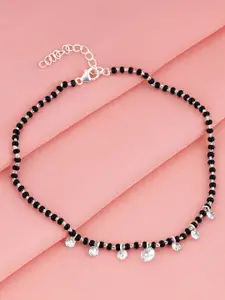 GIVA Rhodium-Plated Anklet