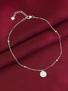 GIVA Rhodium-Plated 925 Sterling Silver Anklets
