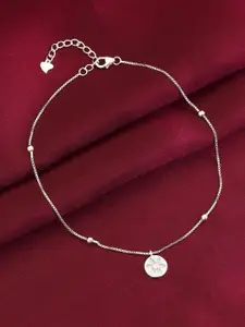 GIVA Rhodium-Plated 925 Sterling Silver Anklets