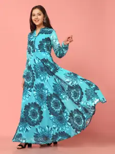 FASHION DREAM Girls Floral Printed  Fit & Flare Maxi Ethnic Dresses