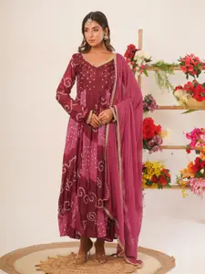 Rangpur Floral Print Puff Sleeve Fit & Flare Dress