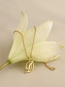 Accessorize Gold-Plated Script Initial-Charm Pendants With Chains