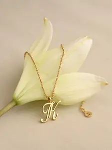 Accessorize Gold-Plated Script Initial-Charm Pendants With Chains