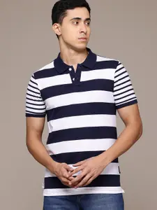 The Roadster Lifestyle Co. Striped Polo Collar T-shirt