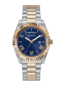 GUESS Men Textured Dial & Stainless Steel Straps Analogue Watch GW0265G12