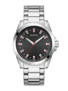GUESS Men Textured Dial & Stainless Steel Bracelet Style Straps Analogue Watch GW0718G1