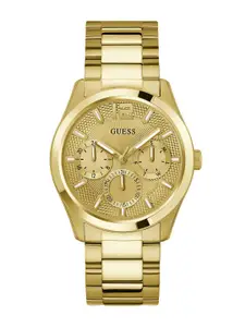 GUESS Men Textured Dial & Stainless Steel Straps Analogue Watch GW0707G3