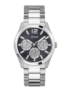 GUESS Men Textured Dial & Stainless Steel Analogue Multi Function Watch GW0707G1