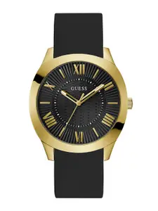 GUESS Men Textured Dial & Silicon Straps Analogue Watch GW0728G2