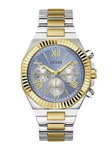 GUESS Men Textured Dial & Stainless Steel Bracelet Style Straps Analogue Watch GW0703G3