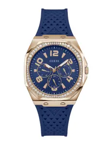 GUESS Women Textured Dial & Silicon Straps Analogue Watch GW0694L4