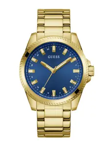 GUESS Men Printed Dial & Stainless Steel Bracelet Style Straps Analogue Watch GW0718G2