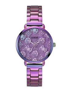 GUESS Women Textured  Dial & Stainless Steel Bracelet Style Straps Analogue Watch GW0670L3
