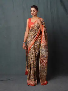 Unnati Silks Zari Silk Cotton Handloom Chanderi Saree