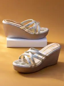 Inc 5 Embellished Open Toe Wedge Heels