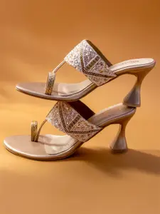Inc 5 Embellished One-Toe Block Heels