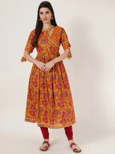 KALINI Ethnic Motifs Printed Jaipuri Cotton A-Line Kurta