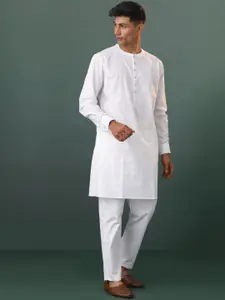 VASTRAMAY Embroidered Sequinned Straight Kurta with Pyjama