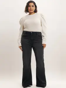 FREAKINS Women Mid Rise Bootcut Pure Cotton Jeans