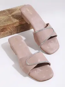 Gibelle Embellished Open Toe Block Heels