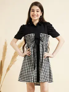 Cherry & Jerry Checked Crepe Shirt Dress