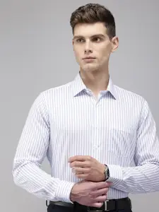 Van Heusen Pure Cotton Slim Fit Opaque Striped Formal Shirt