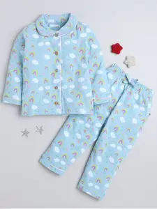 BUMZEE Infant Girls Printed Pure Cotton Night suit