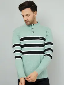 KVETOO Striped Turtle Neck Acrylic Pullover Sweater