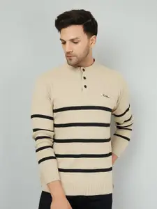 KVETOO Striped Round Neck Acrylic Pullover Sweater