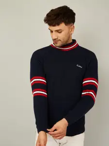 KVETOO Striped Turtle Neck Acrylic Pullover Sweater