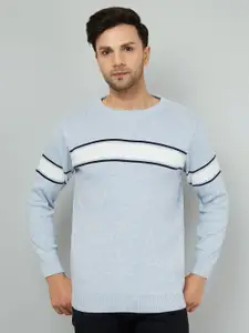 KVETOO Striped Round Neck Acrylic Pullover Sweater