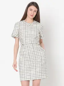 Vero Moda Checked Fringed A-Line Dress