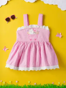 Nauti Nati Infants Checkered Sleeveless Applique Back Smocked Cotton Fit & Flare Dress