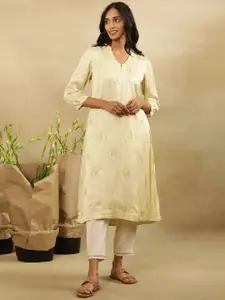 W Ethnic Motifs Printed Flared Sleeves A-Line Kurta