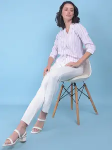 Crimsoune Club Classic Floral Printed Spread Collar Slim Fit Casual Shirt