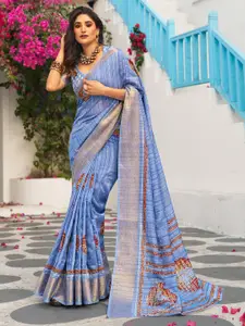 Mitera Ethnic Motifs Zari Silk Sungudi Saree