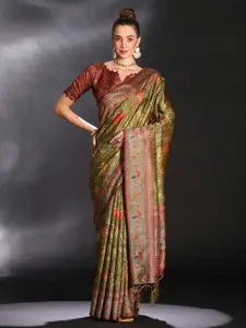 Saree mall Floral Printed Bagru Saree with Tassels
