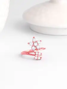 GIVA 925 Sterling Silver Rose Gold-Plated CZ-Studded Ring