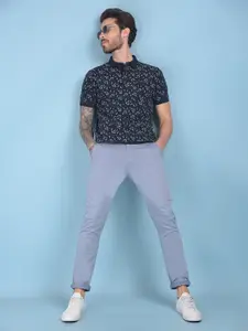 Crimsoune Club Printed Polo Collar Short Sleeves Slim Fit T-shirt