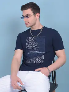Crimsoune Club Abstract Printed Slim Fit Cotton T-shirt