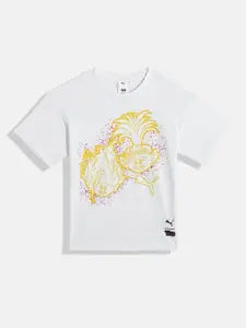 Puma x Trolls Boys Graphic Print Knitted Pure Cotton Relaxed Fit T-shirt