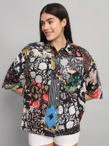 HANDICRAFT PALACE Comfort Floral Cotton Oversize Printed Casual Shirt