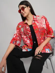 HANDICRAFT PALACE Comfort Oversized Floral Printed Cotton Casual Shirt