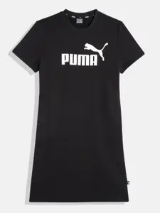 Puma Girls Youth Brand Logo Print Knitted T-shirt Dress