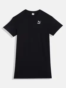 Puma Girls Better Classics Drop-Shoulder Sleeves Pure Cotton Relaxed Fit T-shirt Dress